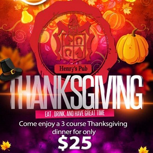 downtown san diego gaslamp quarter Henry's Pub Thanksgiving celebration!