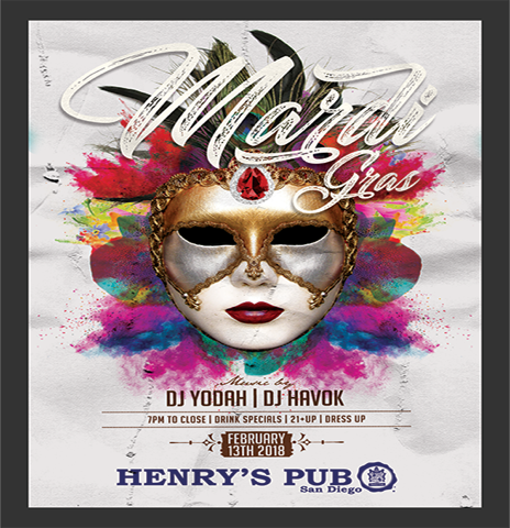 downtown san diego gaslamp quarter mardi gras henry's pub