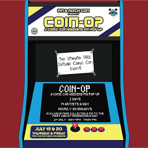 downtown san diego gaslamp quarter comic-con pin & patch coin-op downtown san diego gaslamp quarter comic-con pin & patch coin-op