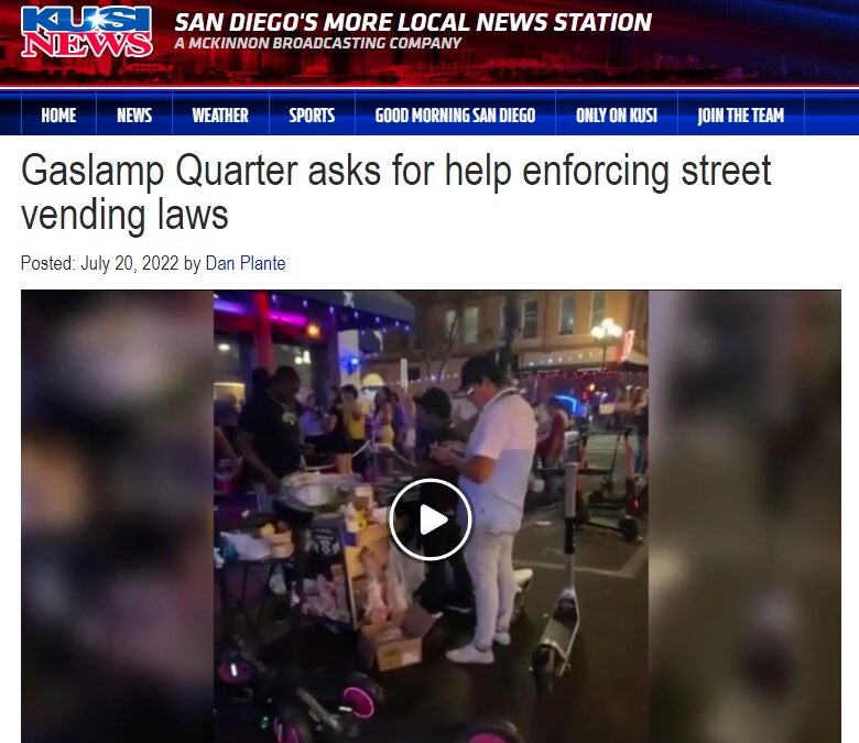 Gaslamp Quarter Asks for Help Enforcing Street Vending Laws